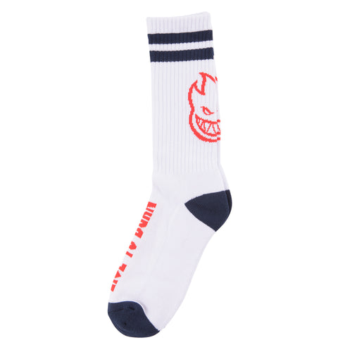 Spitfire Heads Up Sock - White/Navy/Red