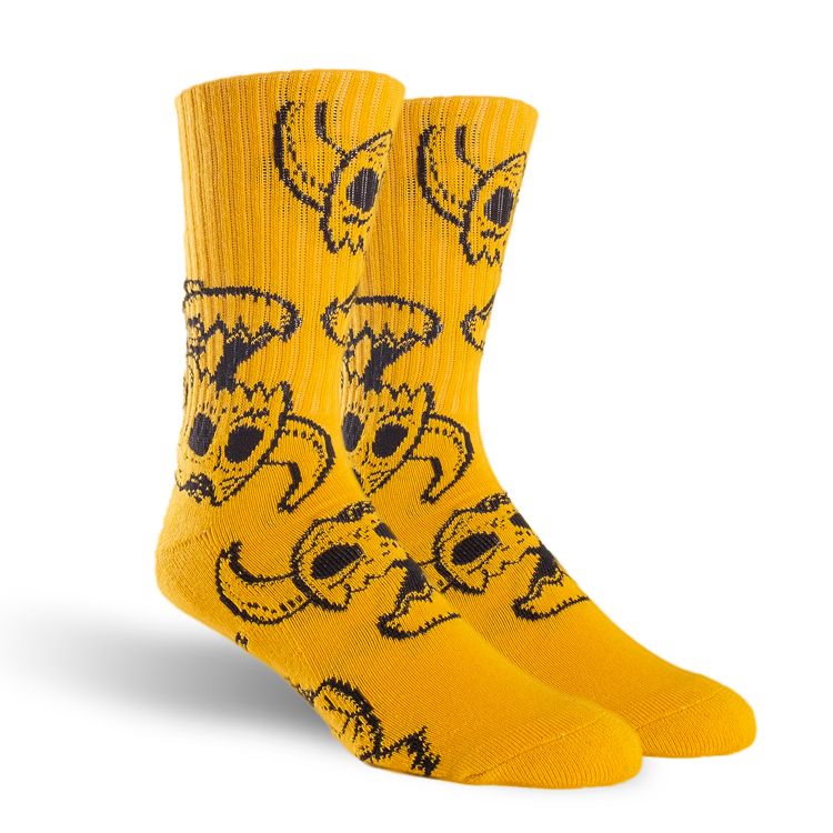 Toy Machine Monster Skull Sock - Mustard