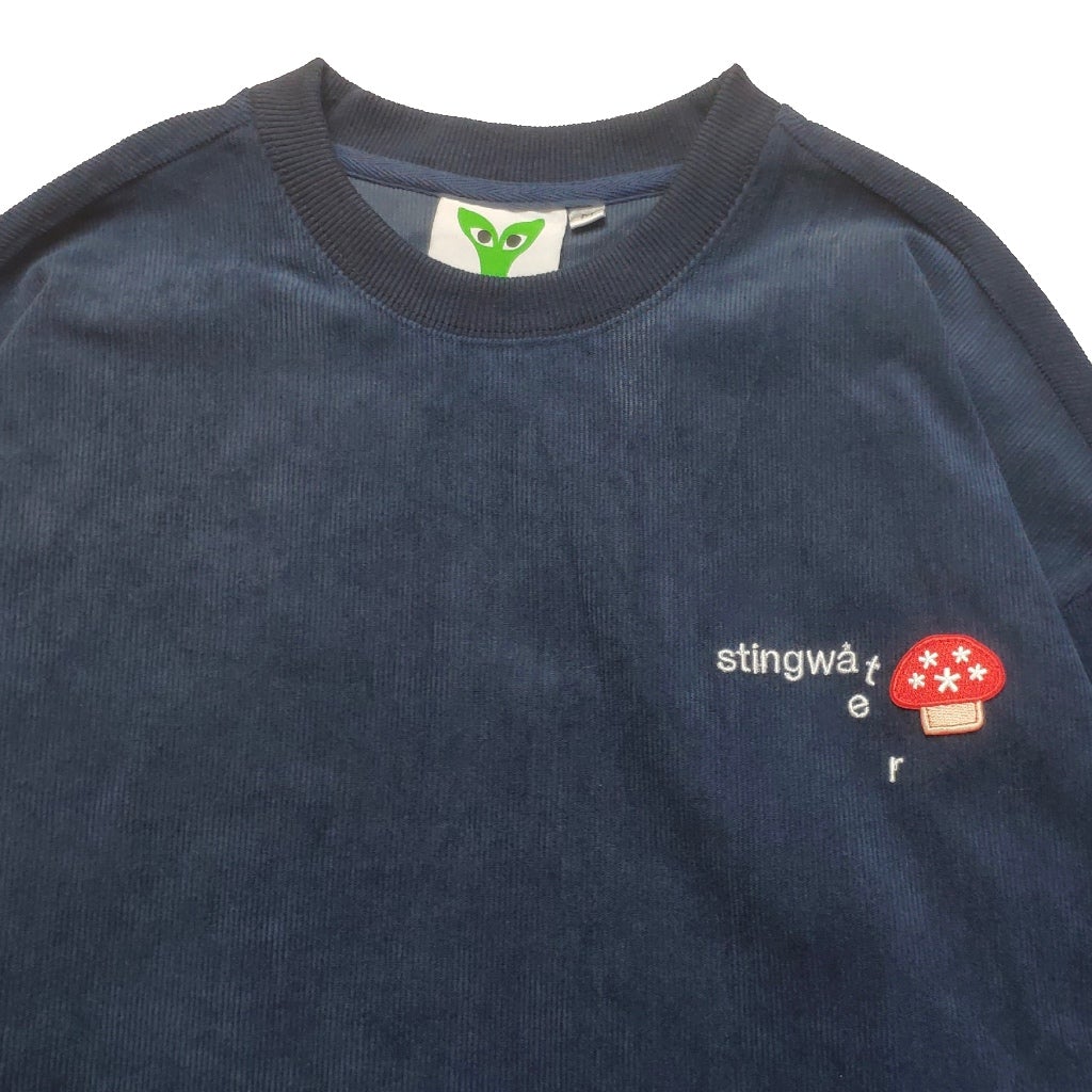 Stingwater Corduroy Melting Logo Crewneck Sweatshirt - Navy