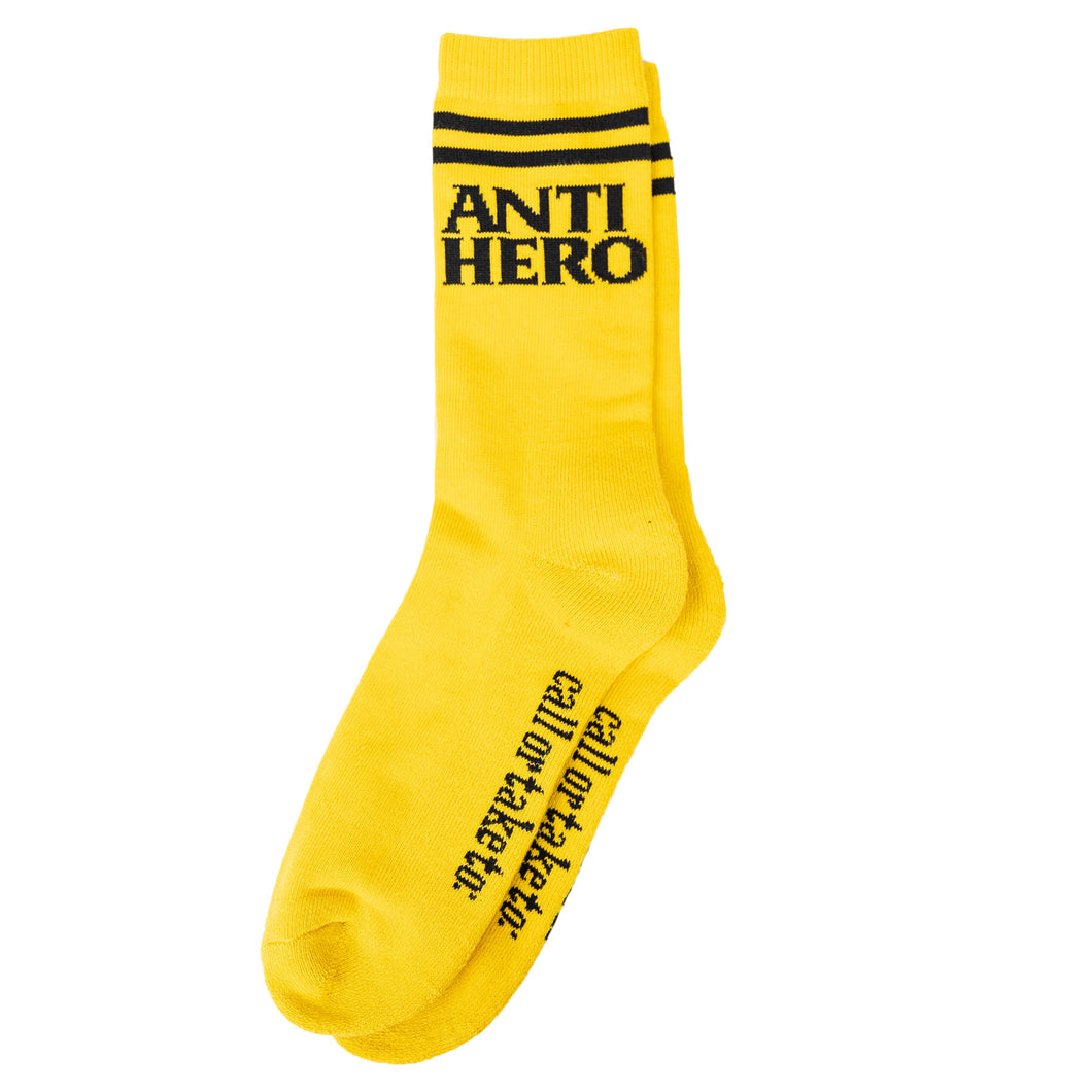 Antihero Black Hero If Found Sock - Yellow/Black