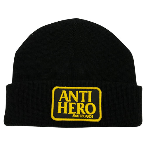 Antihero Reserve Patch Cuff Beanie - Black/Yellow/Black