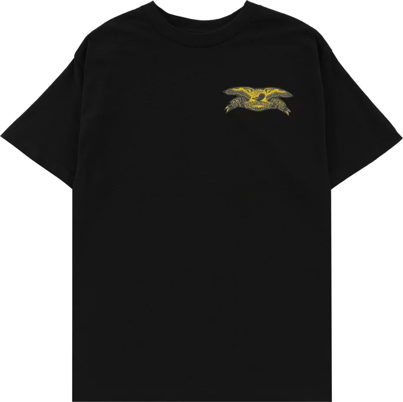 Antihero Basic Eagle Chest S/S T-Shirt - Black/Yellow