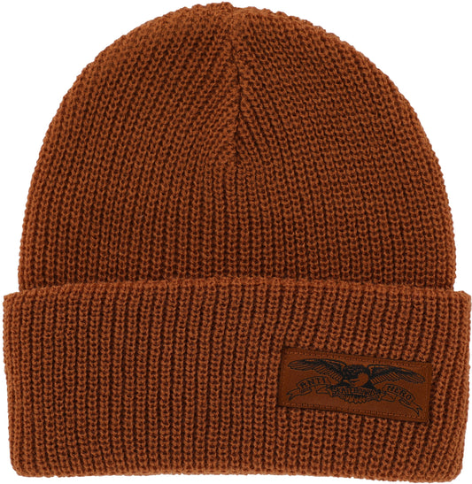 Antihero Stock Eagle Label Cuff Beanie - Brown/Brown/Black