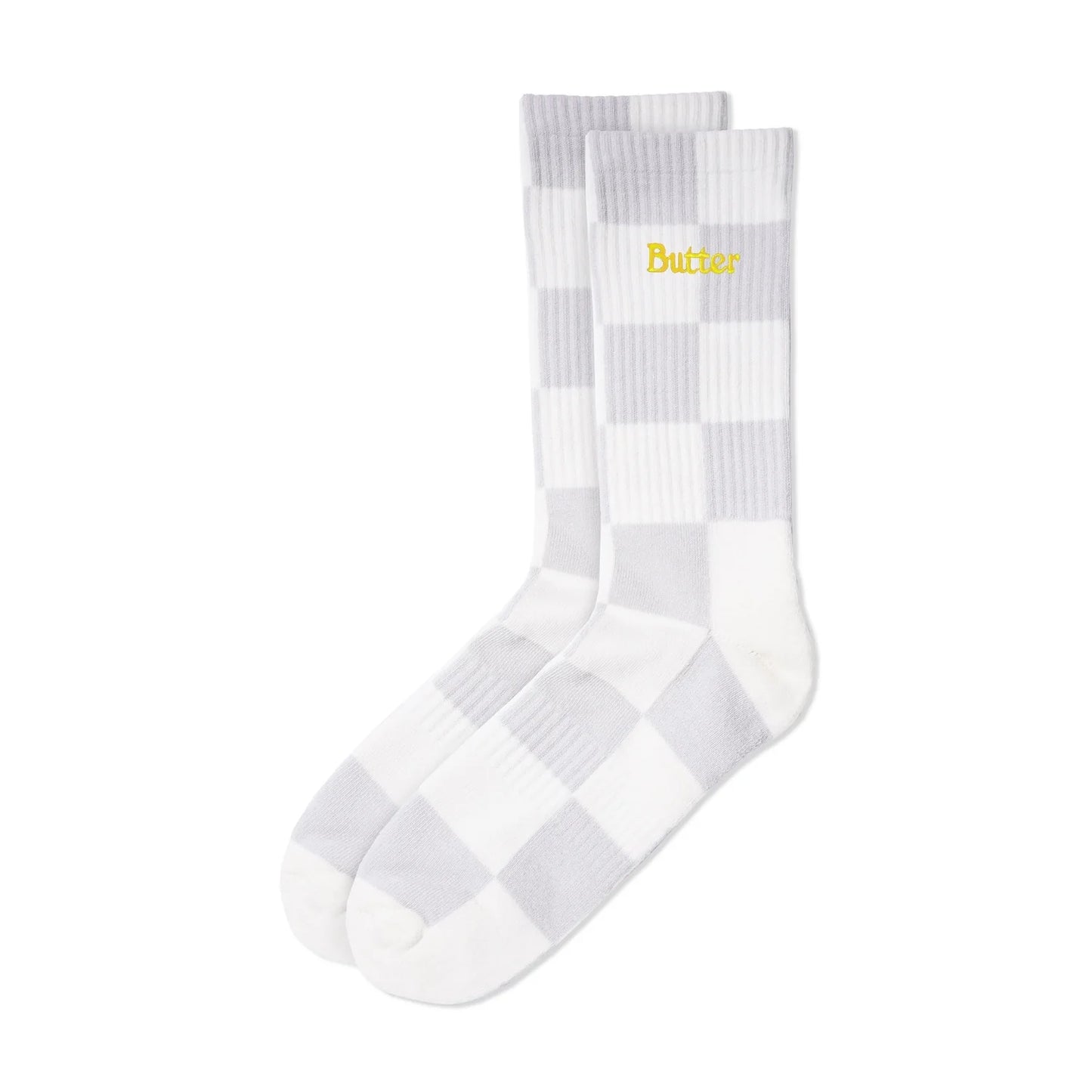 Butter Goods Checkered Socks - Light Grey