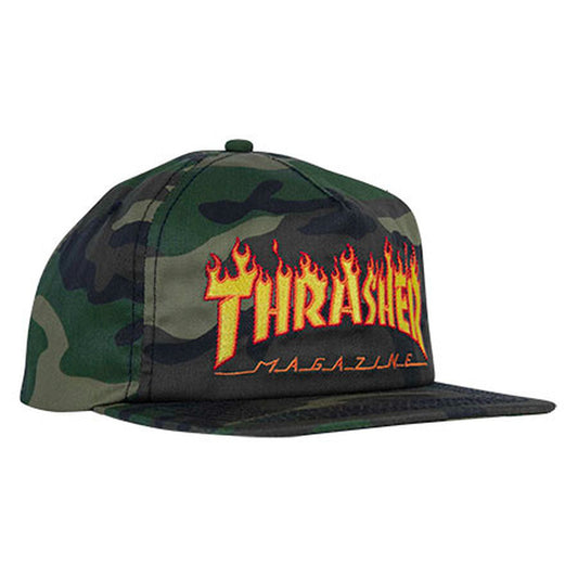 Thrasher Flame Logo Snapback - Camo