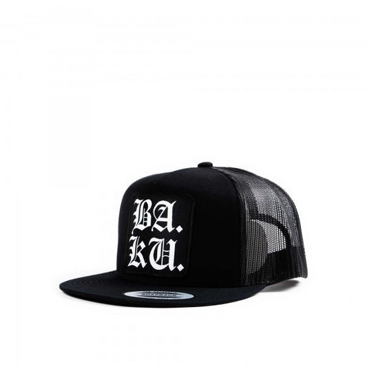 BA.KU. Stacked English Mesh Snapback - Black