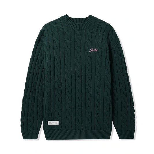 Butter Goods Cable Knit Sweater - Forest