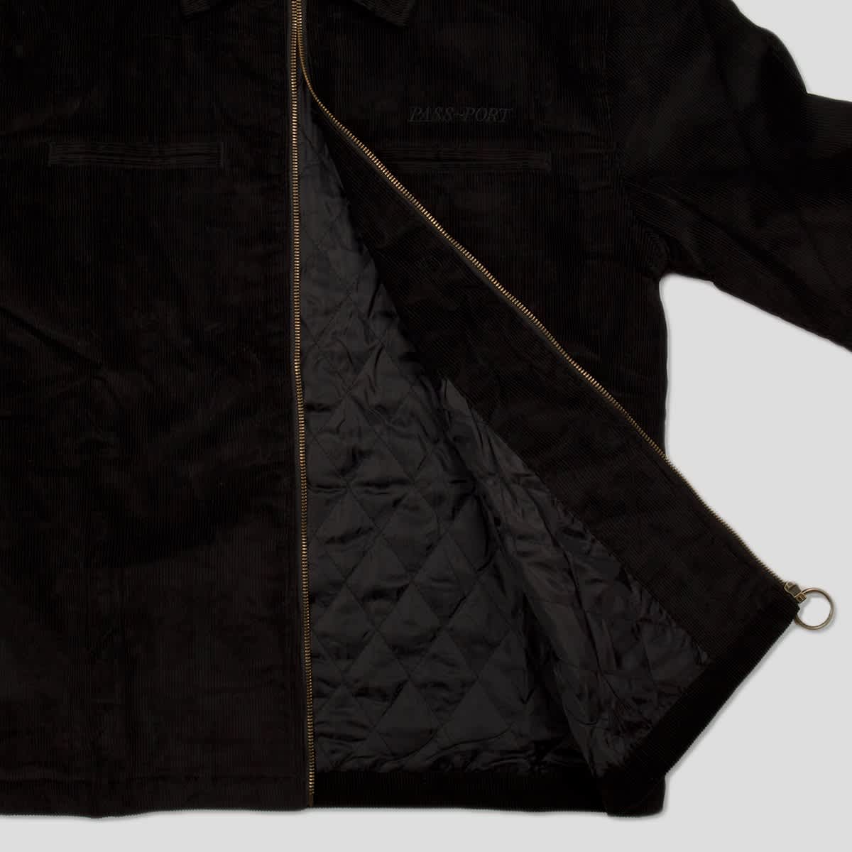 Pass-Port Cord Zip Up Jacket - Black