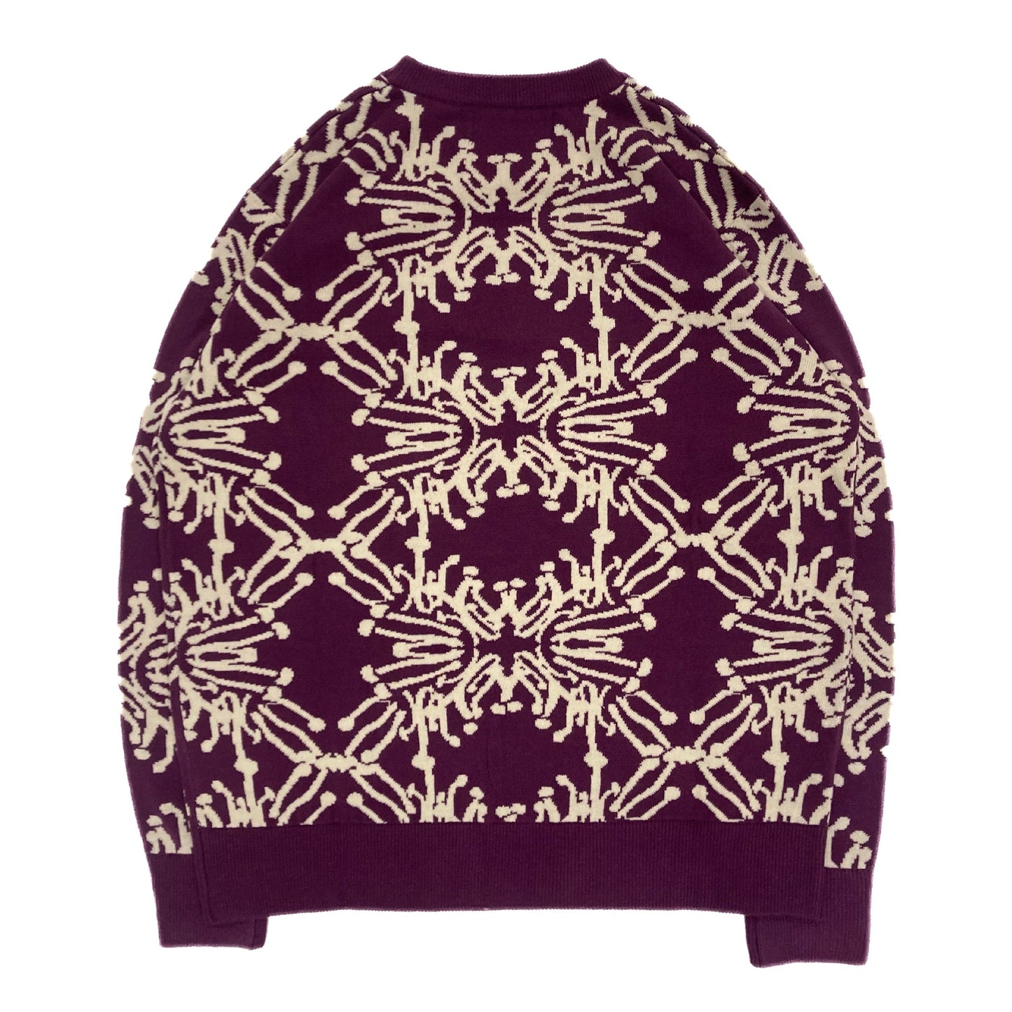 Stingwater Speshal Connection Mushroom Print Jacquard Knit Sweater - Royal Purple