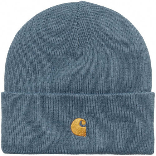 Carhartt WIP Chase Beanie - Storm Blue/Gold