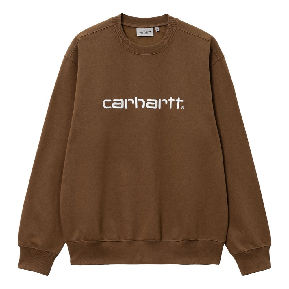 Carhartt WIP Logo Crewneck - Tamarind/White