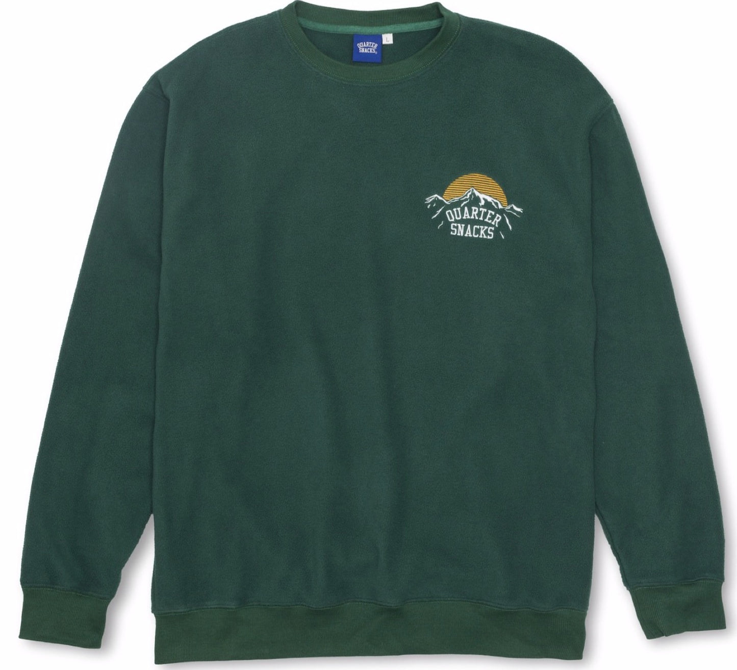 Quartersnacks Mountain Logo Microfleece Crewneck - Hunter Green