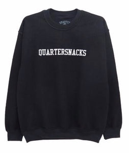 Quartersnacks Inside Out Embroidered Crew - Black
