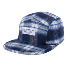 Load image into Gallery viewer, The Quiet Life Flannel 5 Panel Camper Hat - Blue