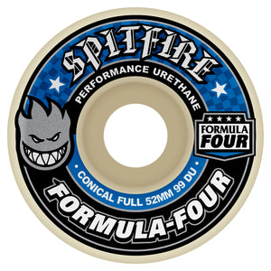 Spitfire Formula Four Conical Full Wheels - 99D 52mm Blue Print