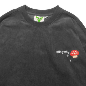Stingwater Corduroy Melting Logo Crewneck Sweatshirt - Black