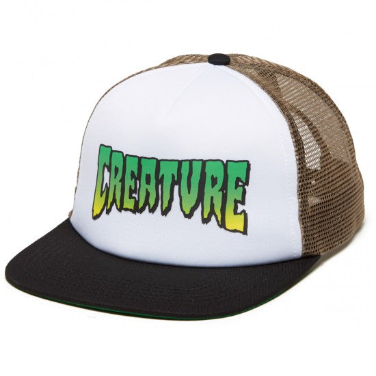 Creature Logo Trucker Hat - White/Tan/Black