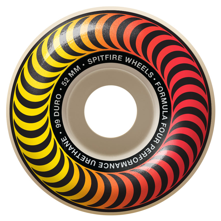 Spitfire Formula Four Classic Fader Wheels - 99D 52mm Orange Print