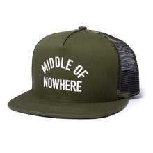 Load image into Gallery viewer, The Quiet Life Middle Of Nowhere Trucker Hat - Olive/Camo