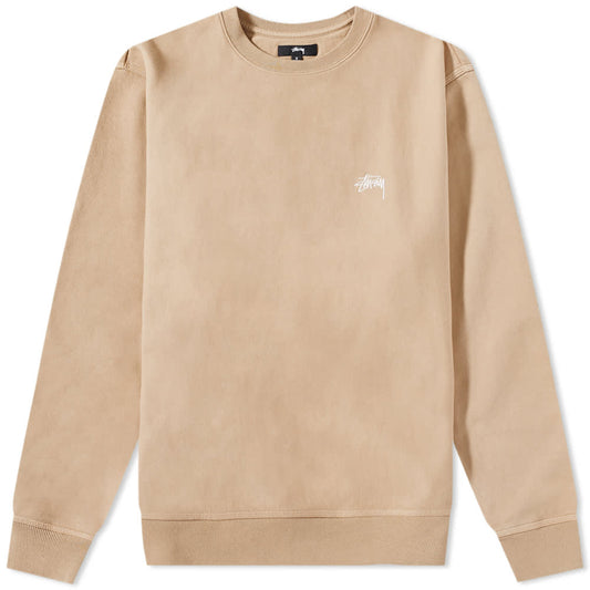 Stussy Overdyed Stock Logo Crewneck - Beige