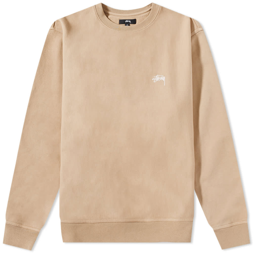 Stussy Overdyed Stock Logo Crewneck - Beige – Ninetimes Skateshop