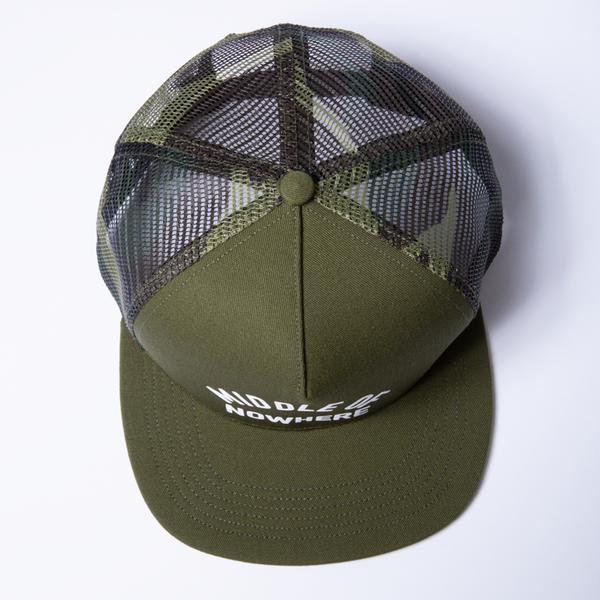 The Quiet Life Middle Of Nowhere Trucker Hat - Olive/Camo