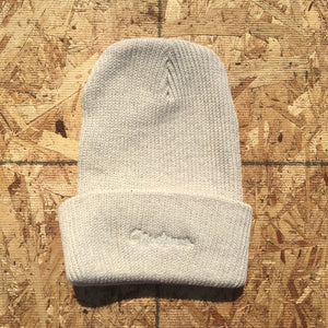 Ninetimes Script Embroidered Beanie - Natural