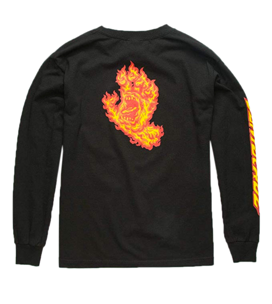 Santa Cruz Flame Hand Youth Longsleeve - Black