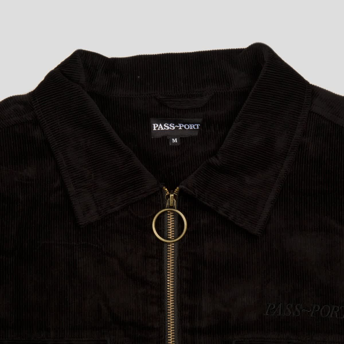 Pass-Port Cord Zip Up Jacket - Black