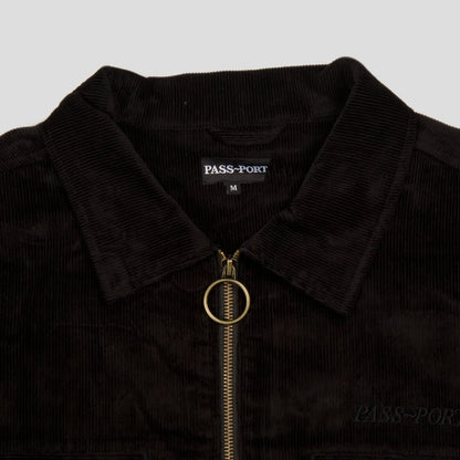 Pass-Port Cord Zip Up Jacket - Black