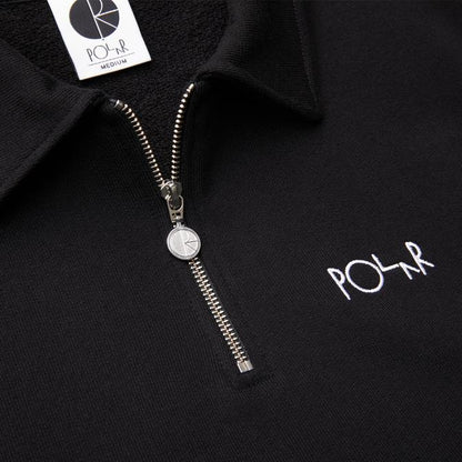 Polar Collar Zip Sweatshirt - Black