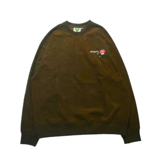 Stingwater Corduroy Melting Logo Crewneck Sweatshirt - Brown