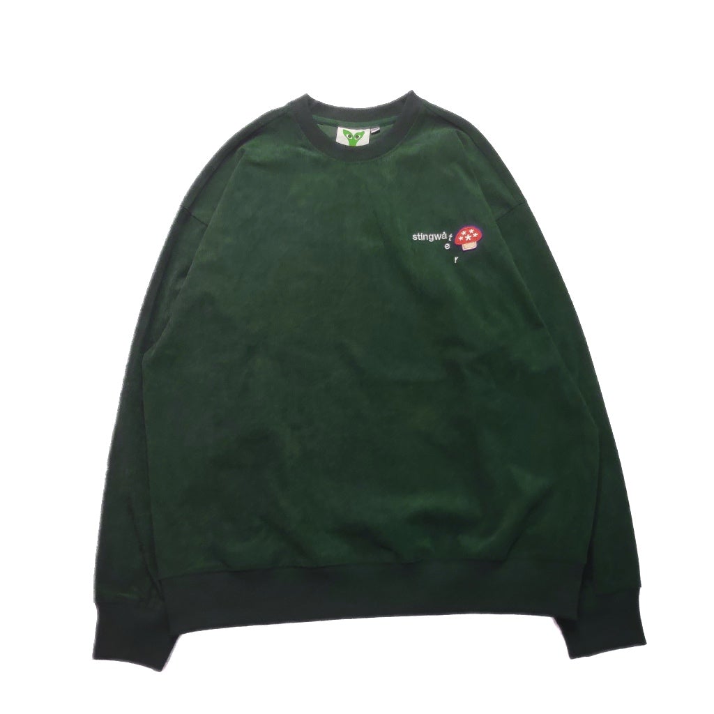 Stingwater Corduroy Melting Logo Crewneck Sweatshirt - Forest Green