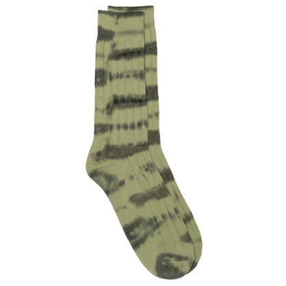 Stussy Dyed Stripe Ribbed Crew Socks - Sage