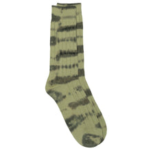 Load image into Gallery viewer, Stussy Dyed Stripe Ribbed Crew Socks - Sage