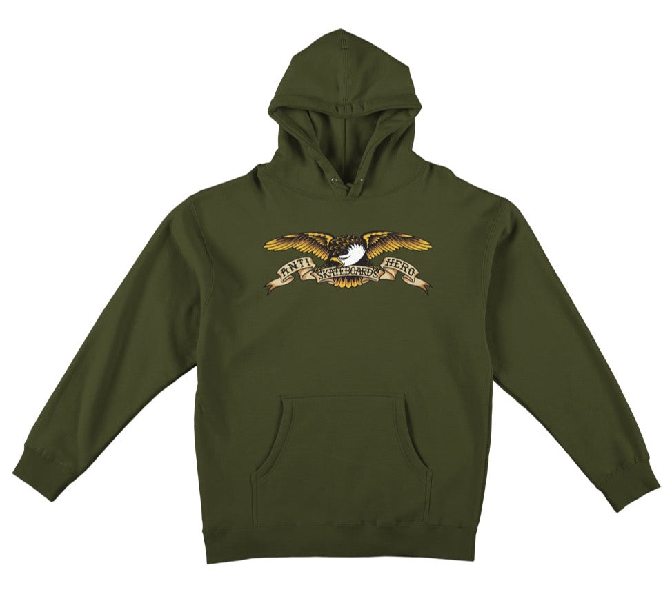 Antihero Eagle Pullover Hoodie - Army/Multi