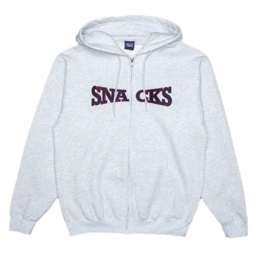 Quartersnacks Snacks Varsity Arch Embroidered Zip Hoodie - Heather