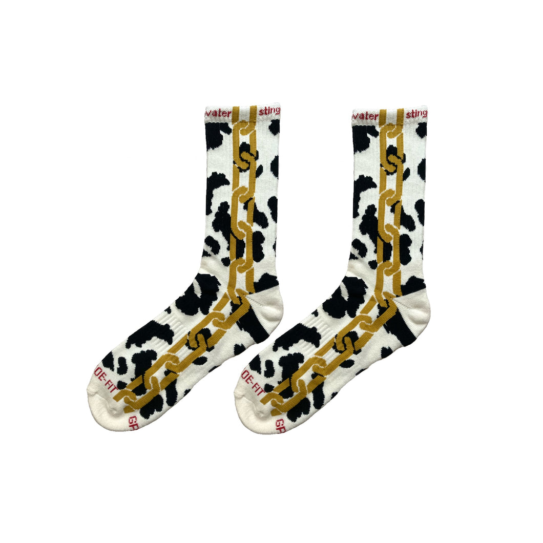 Stingwater Chain Sock - Black Spotted Cow