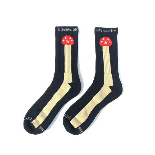 Stingwater Groeing Mushroom Sock - Black