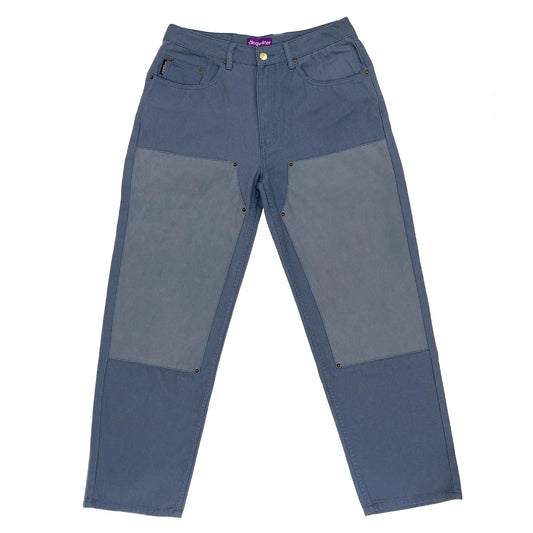 Stingwater Vegan Suede Double Knee Canvas Pants - Blue