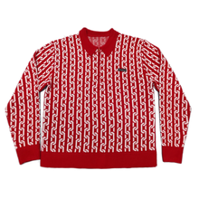 Load image into Gallery viewer, Stingwater Jacquard Chain Collared Half-Zip Sweater - Red