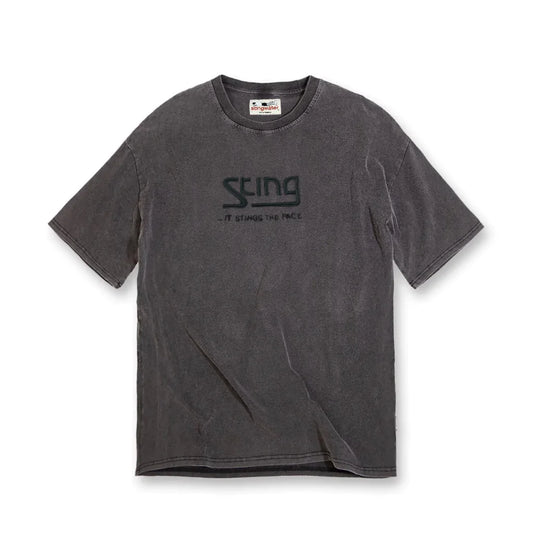 Stingwater It Stings The Face Tee - Acid Wash Black