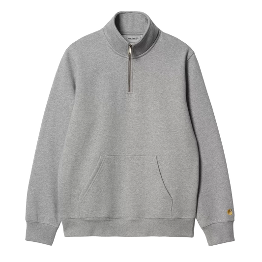 Carhartt WIP Chase Neck Zip Sweatshirt - Grey Heather