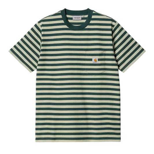 Carhartt WIP Scotty Stripe Pocket Tee - Botanic/Agave