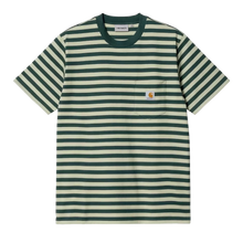 Load image into Gallery viewer, Carhartt WIP Scotty Stripe Pocket Tee - Botanic/Agave