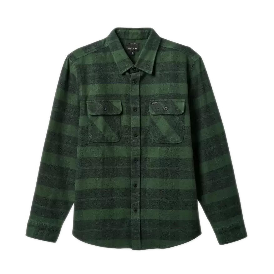 Brixton Bowery Heavy Weight Flannel - Forrest Green