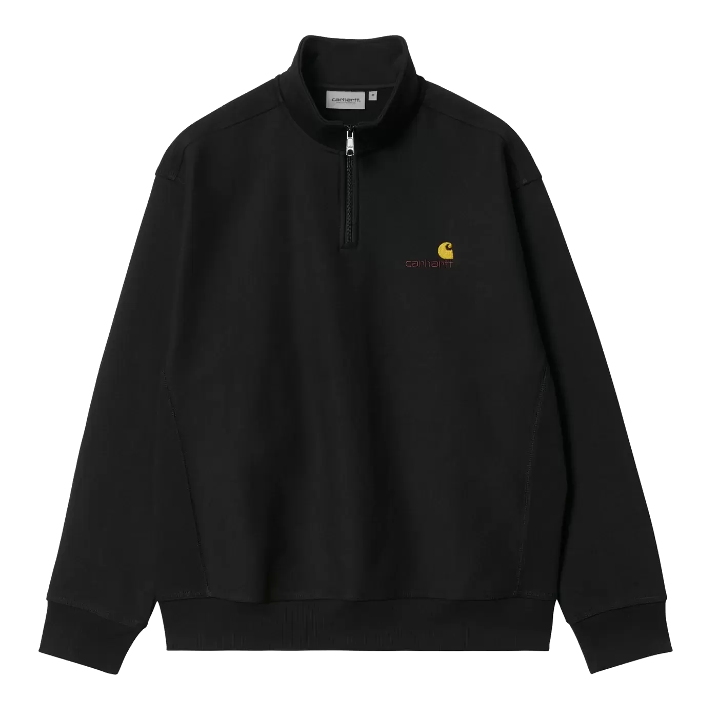 Carhartt WIP Half Zip American Script Sweatshirt - Black