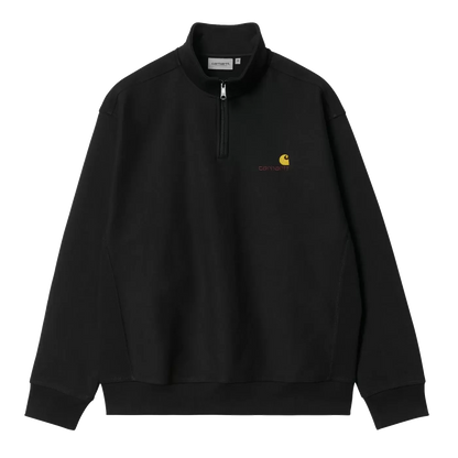 Carhartt WIP Half Zip American Script Sweatshirt - Black