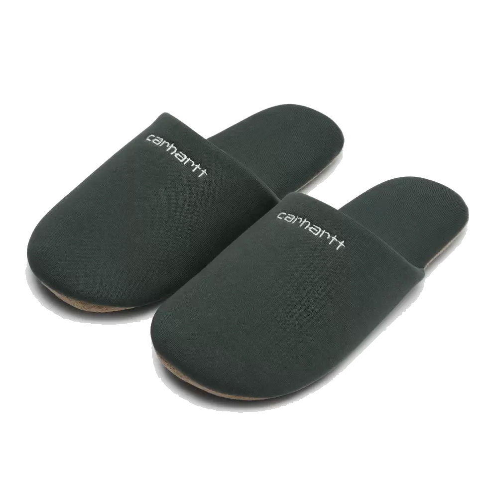 Carhartt WIP Script Embroidery Slippers - Hemlock Green