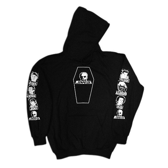 Skull Skate Dead Guys 1980s Hoodie - Black